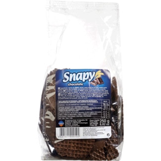Bolachas Wafer de Chocolate embalagem 250 g - Snapy
