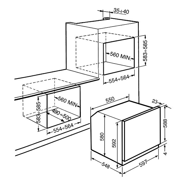 Horno compacto multifunción Smeg sistema vapor Clean SF6922NPZE1