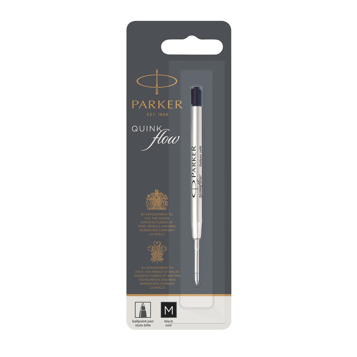 Recarga de Caneta Esferográfica Quinkflow Parker Preta Preto-1