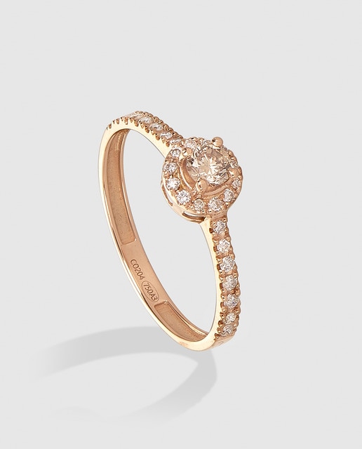 Imagen 0 de Anillo El Corte Inglés de oro rosa y brillantes brown