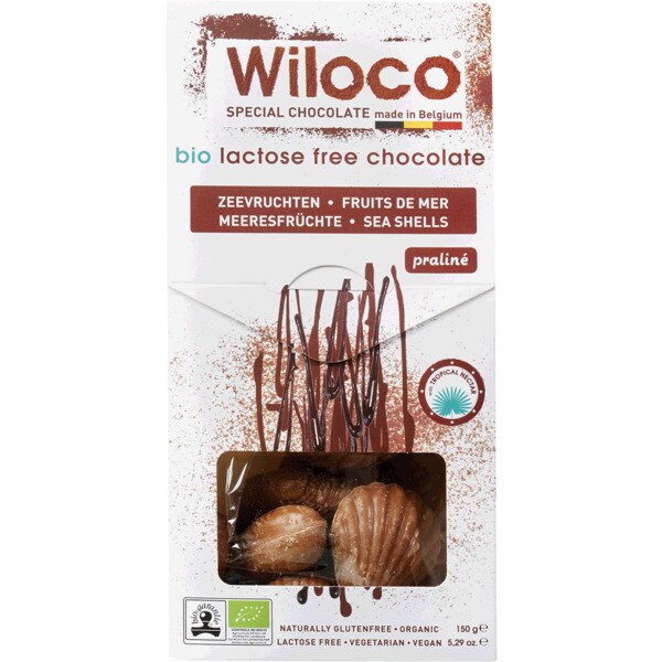 Wiloco Frutos do Mar Praliné Vegan sem Lactose e Glúten Biológico embalagem 150 g