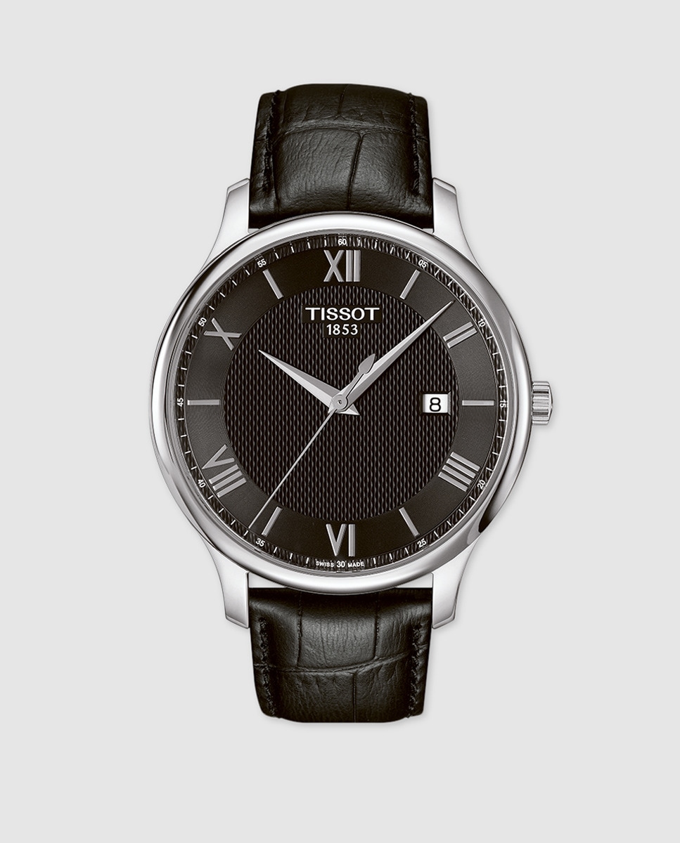 Relógio Tradition em Pele Preto Preto-1