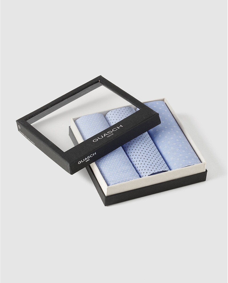 Guasch - Set De Tres Pañuelo Estampados Azules