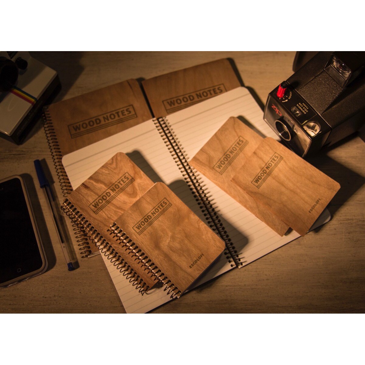 Libreta Grapada Wood Notes 130X210 40 Hojas 90 Gr Escolofi Liso Marrón-3