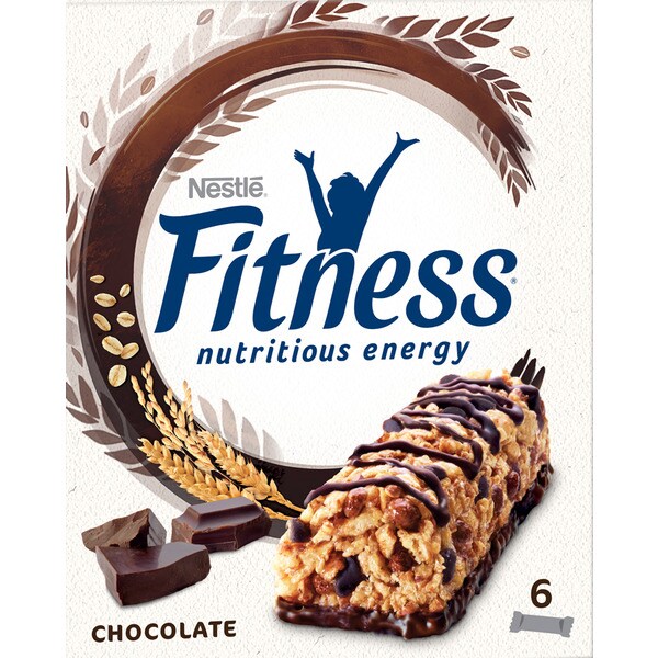Nestlé Fitness Barras de Cereais de Trigo Integral com Chocolate Pack 6 embalagem 141 g
