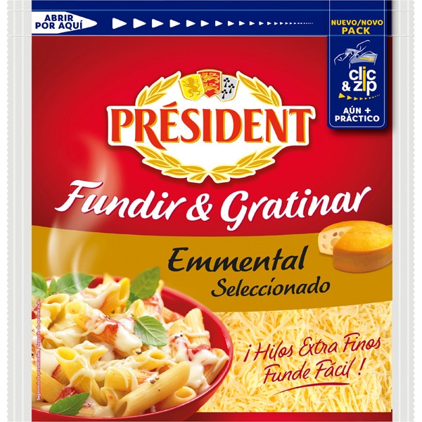 Comprar queso rallado emmental para fundir y gratinar bolsa 150 g Comprar queso rallado emmental para fundir y gratinar bolsa 150 g