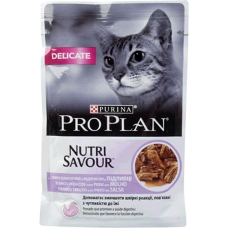 Comida Húmida para Gato Delicado em Tenros Pedaços com Peru em Molho embalagem 85 g - Purina Pro Plan