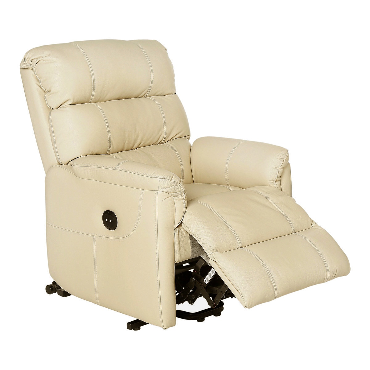 Poltrona em pele com relax eléctrico Power Lift Boston Areia-3