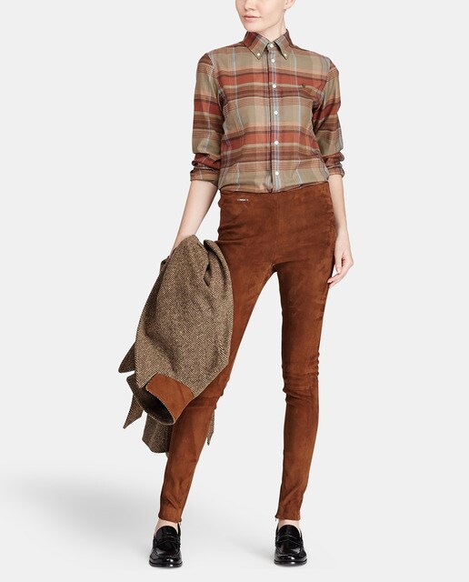 Pantalón pitillo de mujer Polo Ralph Lauren de ante marrón · Polo Ralph  Lauren · El Corte Inglés