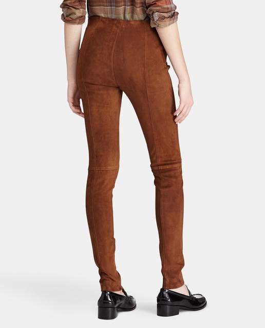 Pantalón pitillo de mujer Polo Ralph Lauren de ante marrón · Polo Ralph  Lauren · El Corte Inglés