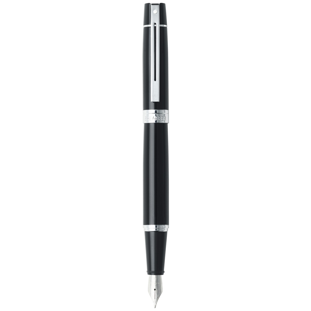 Pluma Estilográfica Sheaffer 300 De Laca Negra Con Detalles Cromados Negro-1