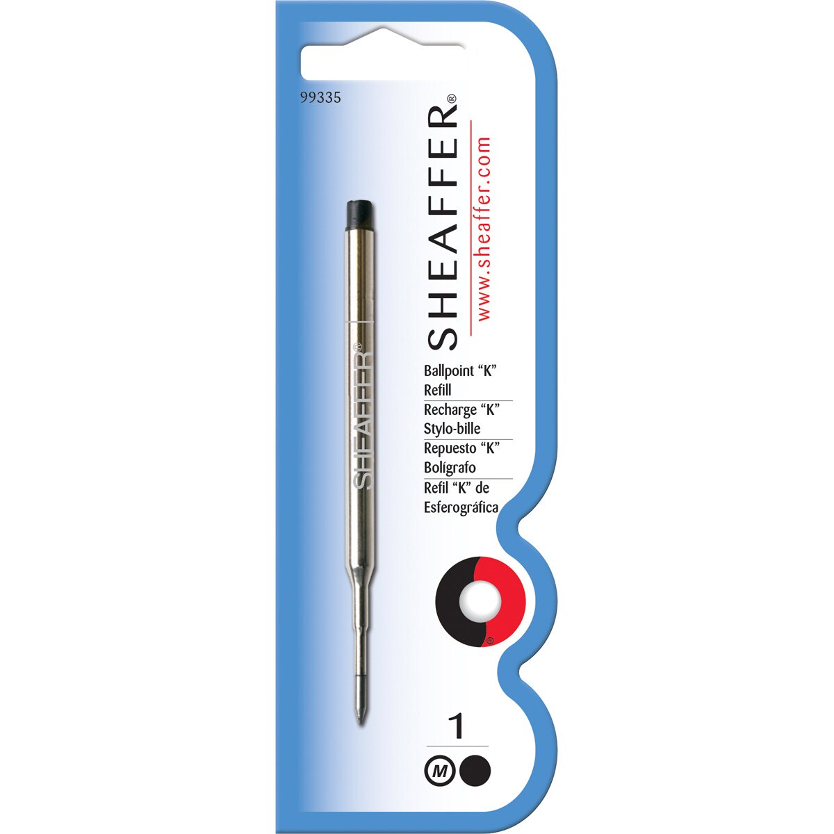 Recarga Sheaffer "K" para Caneta Esferográfica Preta de Espessura Média Preto-1