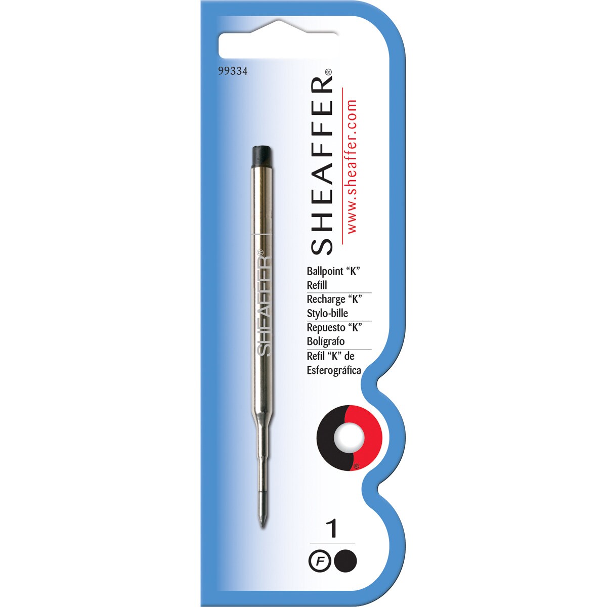 Recarga Sheaffer "K" para Caneta Esferográfica Preta de Espessura Fina Preto-1