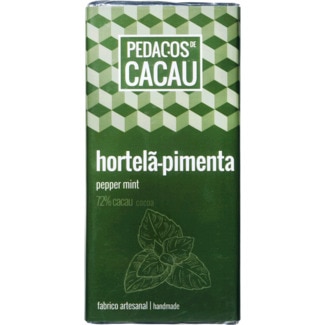 Chocolate Preto com Hortelã-Pimenta embalagem 100 g - Pedaços De Cacau