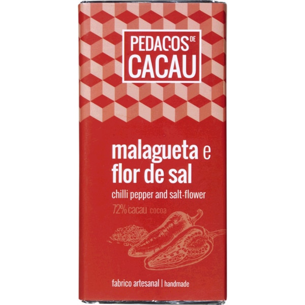 Chocolate Preto com Malagueta e Flor de Sal embalagem 100 g