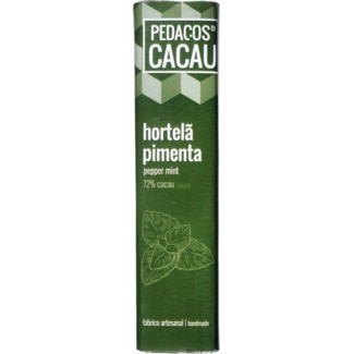 Chocolate Preto com Hortelã-Pimenta embalagem 30 g - Pedaços De Cacau