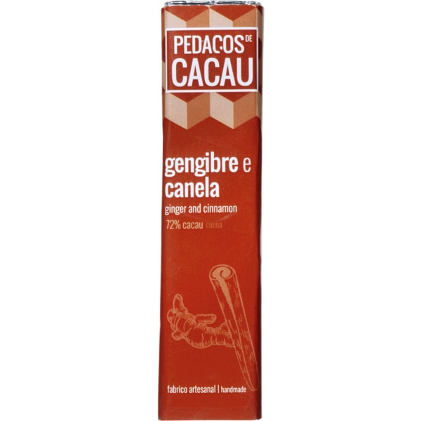 Chocolate Preto com Gegibre e Canela embalagem 30 g