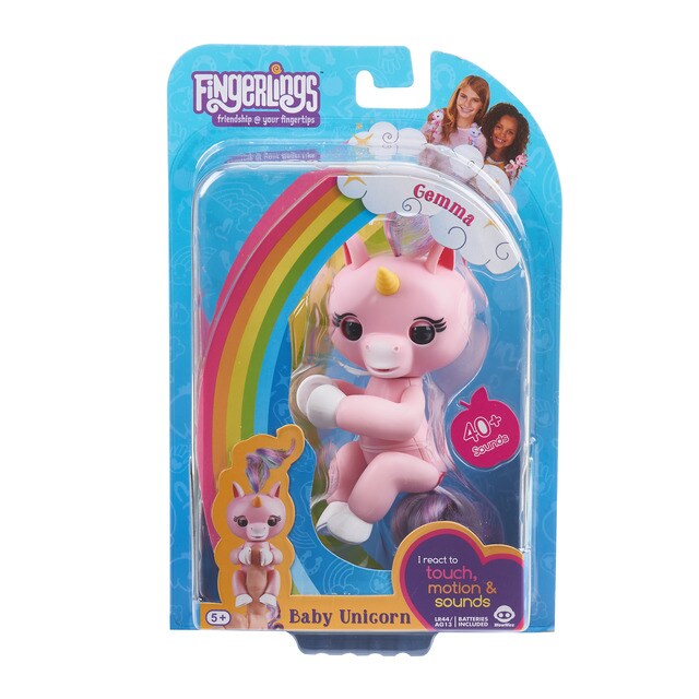 fingerlings unicornio con luz