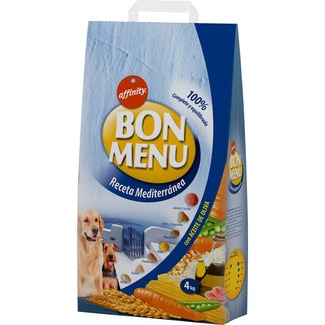 Receta Mediterránea pienso para perros adultos con jamón cocido y pollo bolsa 4 kg - Bon Menu