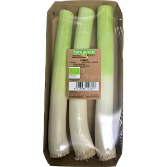 puerro limpio ecológico bandeja 400 g - Tabuenca