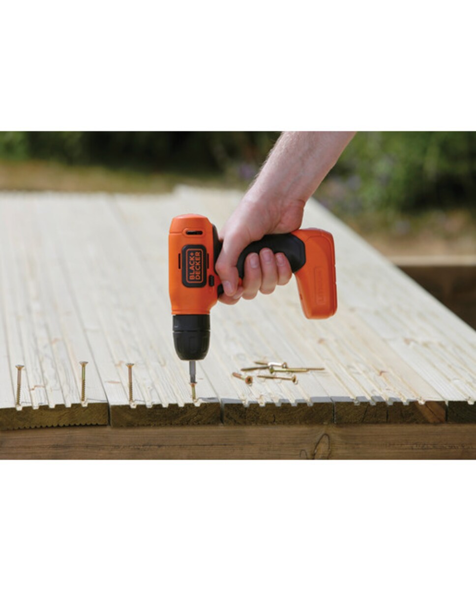 Taladro Atornillador a Batería 7,2 V B+D BDCD8-QW Naranja / Negro-8