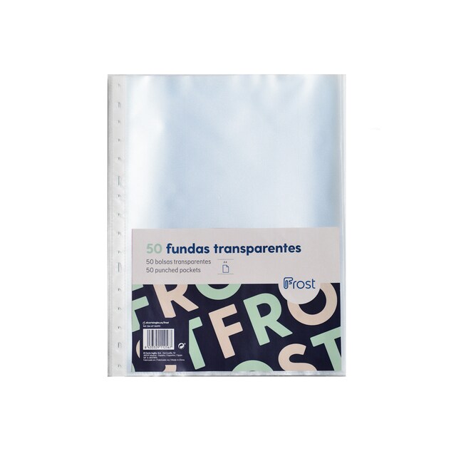 Imagen 0 de Pack 50 Fundas Multitaladro A4 Frost Transparente