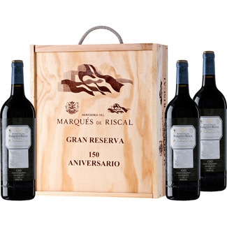 150 Aniversario vino tinto gran reserva  DOCa Rioja  Estuche 3 botellas 75 cl - Marques De Riscal