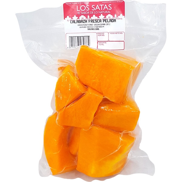 Calabaza pelada troceada envasada al vacío bolsa 400 g