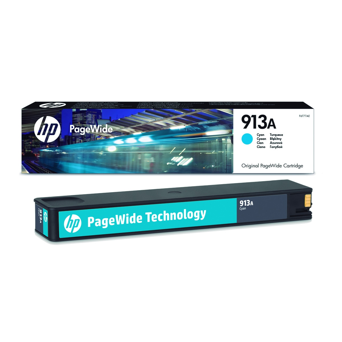 Imagen 0 de Cartucho de tinta original HP PageWide 913A azul (F6T77AE)