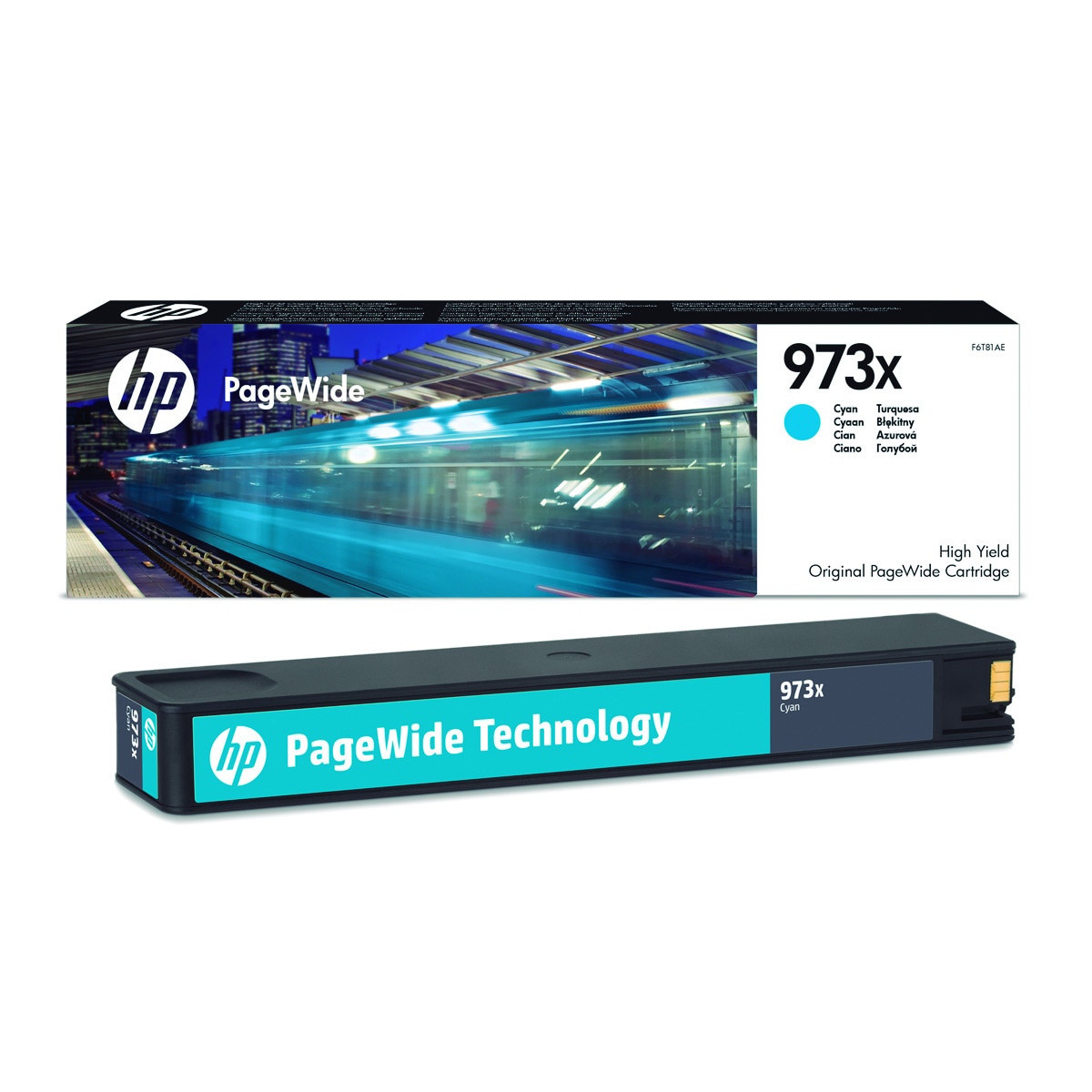 Imagen 0 de Cartucho de tinta original HP PageWide 973X cian (F6T81AE)
