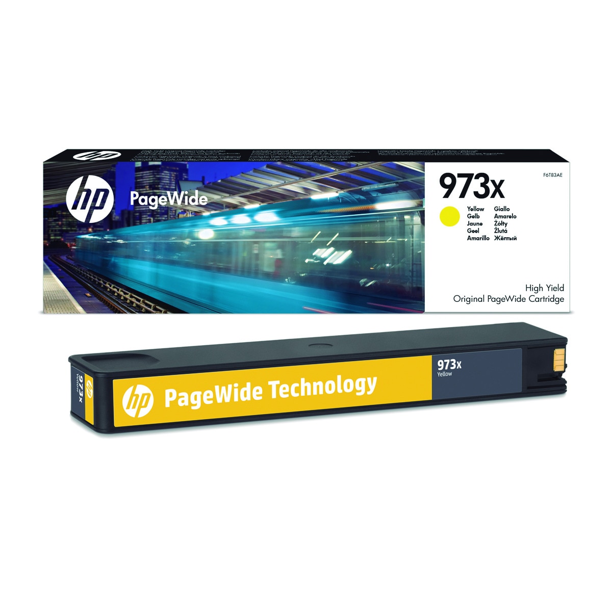 Imagen 0 de Cartucho de tinta original HP PageWide 973X amarillo (F6T83AE)