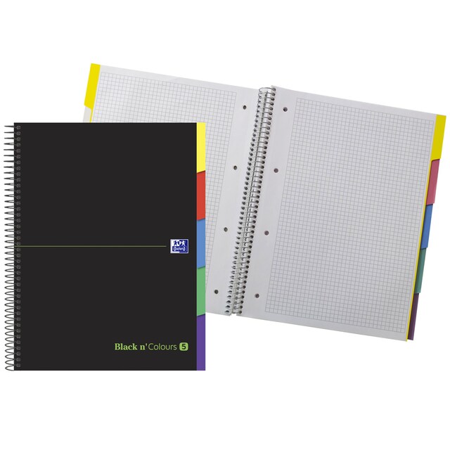 Imagen 0 de Cuaderno Espiral Microperforado Black'n Colours Ebook 100 Hojas 5x5 Oxford Negro y verde