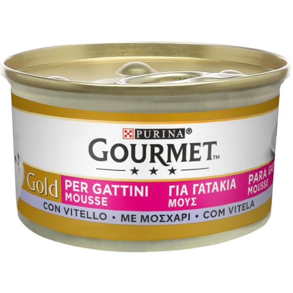Gold Comida Húmida para Gatinho Mousse com Vitela lata 85 g