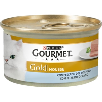 Comida Húmida para Gato Gold Mousse com Peixe do Oceano lata 85 g - Gourmet