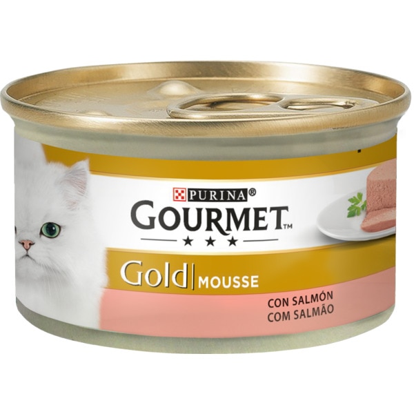 Gold Comida Húmida para Gato Mousse com Salmão lata 85 g