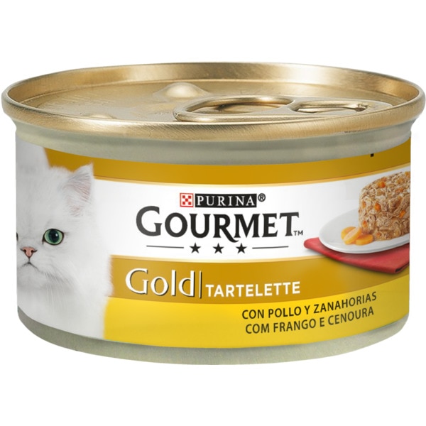 Gold Comida Húmida para Gato Tartelette com Frango e Cenoura lata 85 g