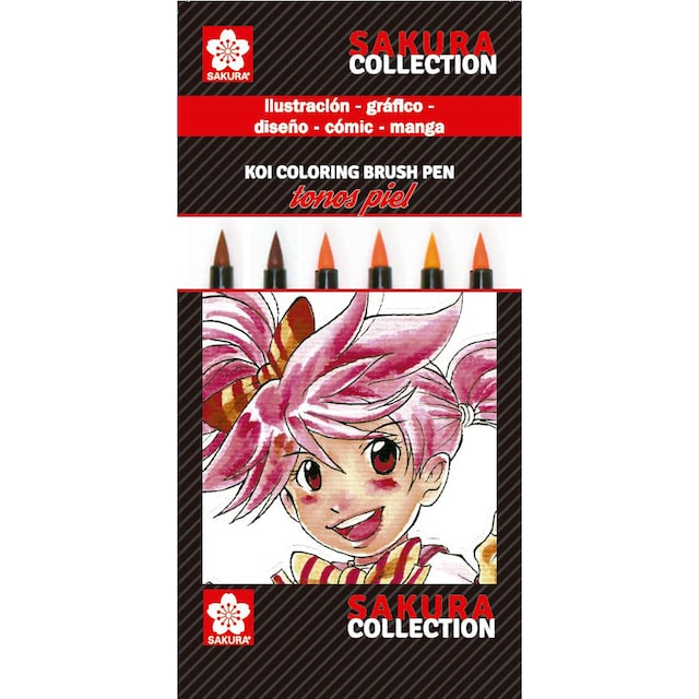 Imagem 0 de Conjunto de Seis Marcadores Koi Coloring com Ponta de Pincel Ideal Para Rostos Sakura Multicolor