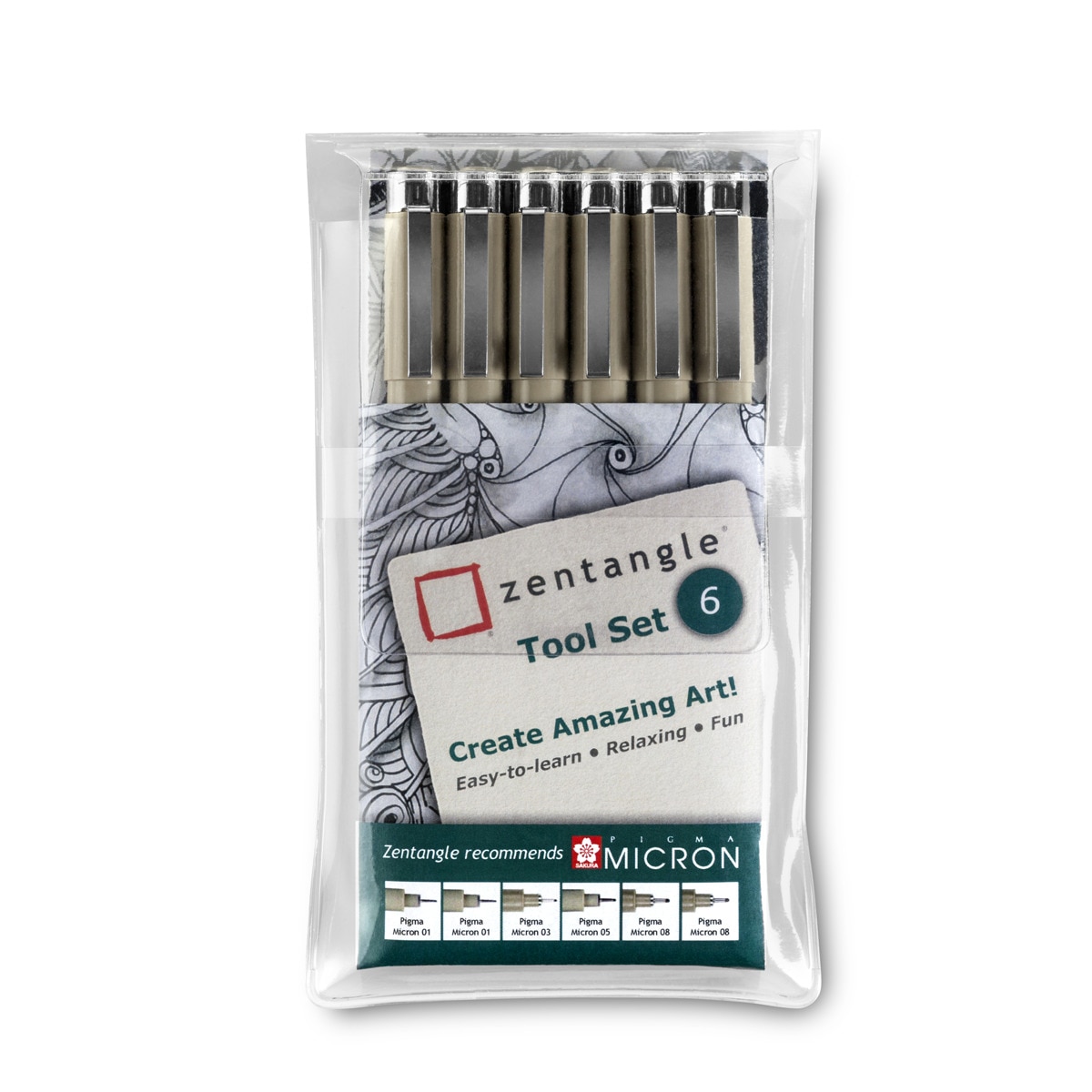 Imagen 0 de Set de Seis Piezas Para La Técnica Zentangle Sakura Negro