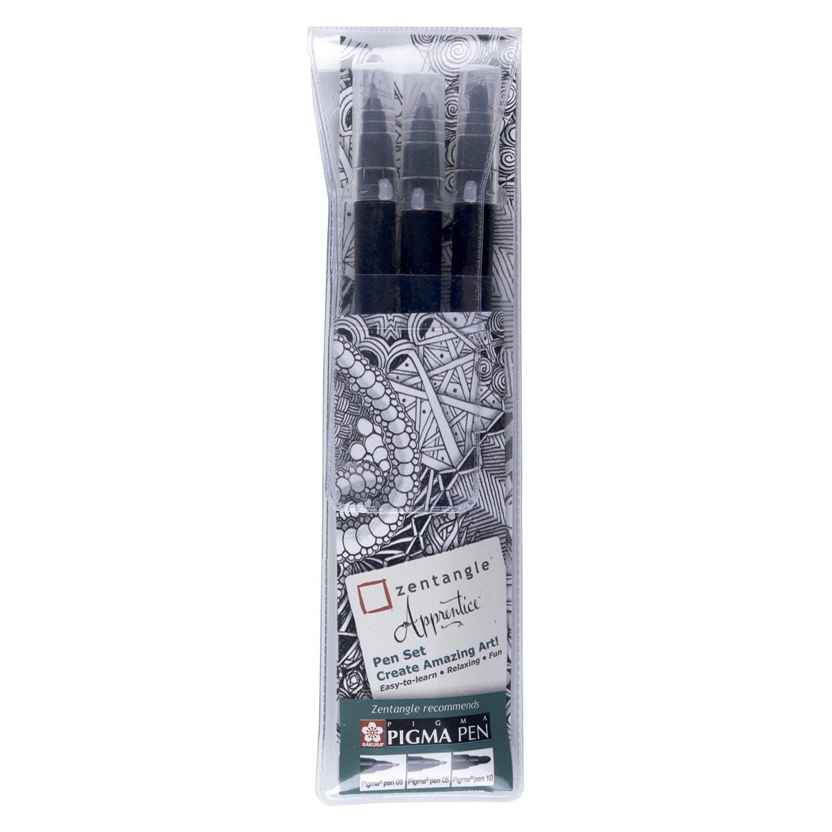 Set de Tres Piezas Para La Técnica Zentangle Modelo Aprendiz Sakura Negro Negro-1