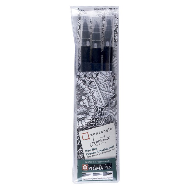 Imagen 0 de Set de Tres Piezas Para La Técnica Zentangle Modelo Aprendiz Sakura Negro