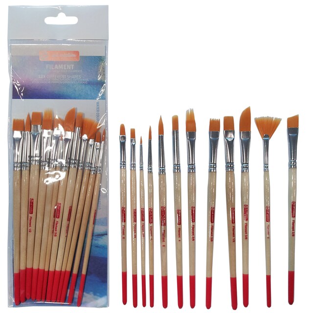 Imagen 0 de Set de Doce Pinceles Artcreation Mango Corto Para Acuarela y Tempera de Diferentes Tipos y Tamaños de Toray Artcreation Beige