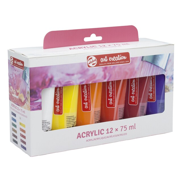 Imagem 0 de Conjunto de Doze Tubos de Pintura Acrílica Artcreation de 75 Ml Várias Cores Artcreation Multicolor