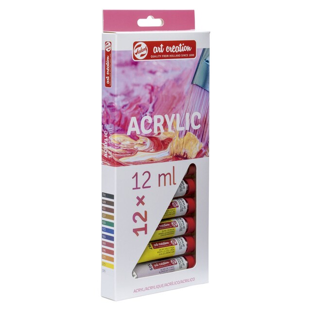 Imagen 0 de Set de Doce Tubos de Pintura Acrílica Artcreation de 12 Ml Varios Colores Artcreation Rosa