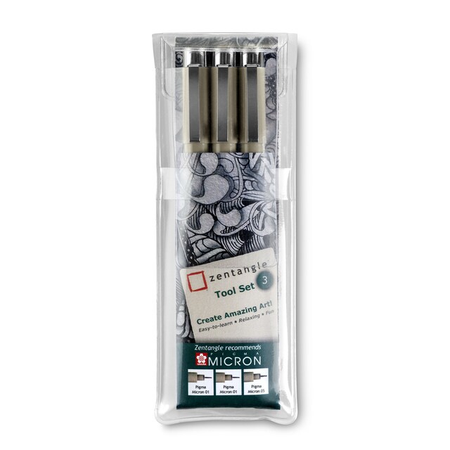 Imagen 0 de Set de Tres Piezas Para La Técnica Zentangle Sakura Negro