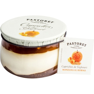 Caprichos yogur natural azucarado con manzana al horno sin gluten envase 150 g - Pastoret