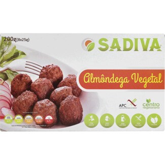 Sadiva Almôndega Vegetal Vegan sem Glúten embalagem 200 g