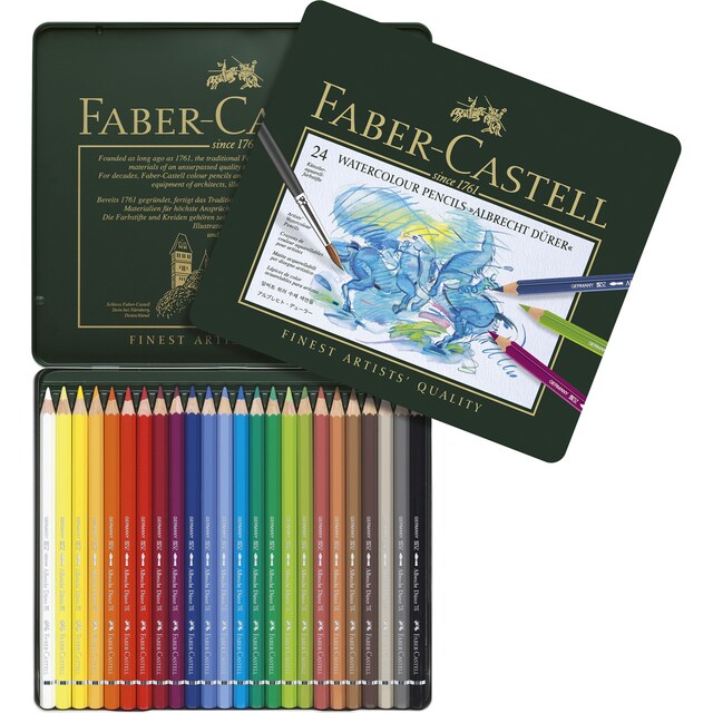 Imagen 0 de Estuche Metal 24 Lápices Acuarelables Albert Dürer de Faber-Castell