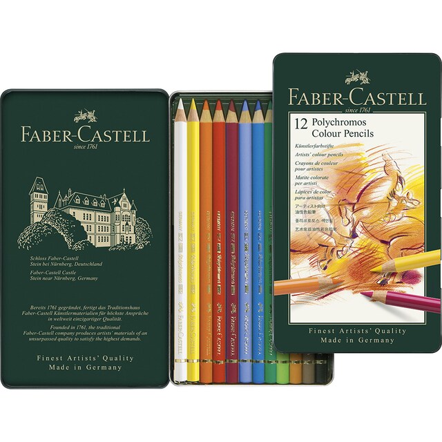 Imagen 0 de Estuche metal 12 lápices color Polychromos Faber Castell