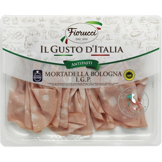 mortadela italiana en lonchas IGP Bolonia sin gluten sin lactosa envase 100 g - Fiorucci