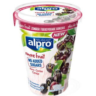 Alpro Yofu de Soja e Cereja sem Açúcar embalagem 400 g